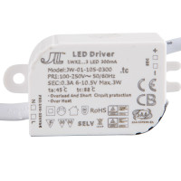 CONSTANT FLOW SOURCE LED POWER SUPPLY 3W 300MA 6-10.5V DC