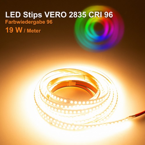 LED STRIP VERO WARMWEISS (2700K) CRI 96 96W 5 METER 24V IP20