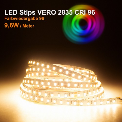 LED STRIP VERO WARMWEISS (3000K) CRI 96 48W 5 METER 24V IP20