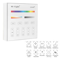 MiBoxer/ 4-Zone RGB+CCT Smart Panel Remote Controller / geeignet für einfarbig, CCT, RGB, RGB +W-WW, RGB+CCT / Wandmontage / universal Fernbedienung / kabellose Lichtsteuerung / Wireless Control / B4B schwarz