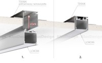 Aluminium Profil 028, KLUS LOKOM B5553ANODA, eloxiert, ideal für LED Streifen, 3 Meter