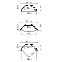 Aluminum profile, anodised, ideal for LED strips, 1 meter