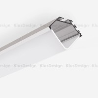 Aluminum profile, anodised, ideal for LED strips, 1 meter