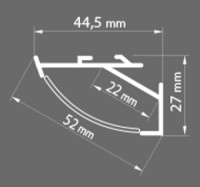 Aluminium Profil 032, KLUS KOPRO 30 - B7890ANODA, eloxiert, ideal für 10 mm breite LED Streifen, 3 Meter