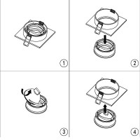 Deckeneinbauring Einbaurahmen Einbauring Downlight schwenkbar aus Aluminium für GU10 MR16 GU5,3 G4 LED Spot, LED Highpower Spot, normale Halogen, EBRRDALSW6611B, 6611