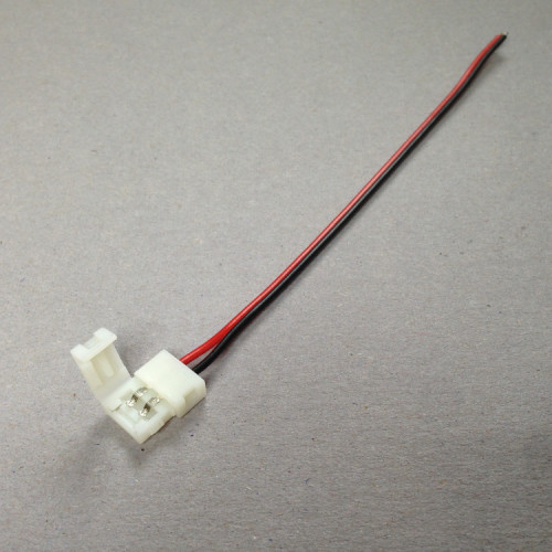 Connector f&uuml;r einfarbige Strips / Connector f&uuml;r 3528 LED Strips mit bis zu 60 LEDs/ Meter / L&ouml;tfreie Steckverbinder / 2 Polig, f&uuml;r 8mm breite Sstrips / Verbindung mit 15cm Kabel / Einspeisungskabel 