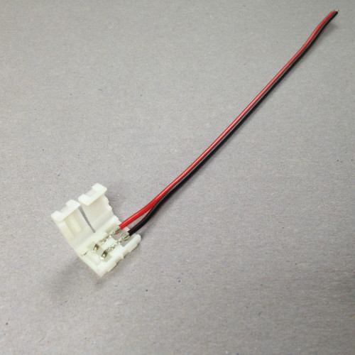 Connector f&uuml;r einfarbige Strips / Connector f&uuml;r 3528 LED Strips mit bis zu 60 LEDs/ Meter / L&ouml;tfreie Steckverbinder / 2 Polig, f&uuml;r 8mm breite Sstrips / Verbindung mit 15cm Kabel / Einspeisungskabel 