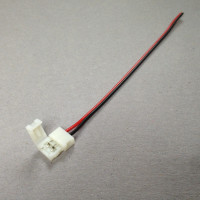 Connector für einfarbige Strips / Connector für 3528 LED Strips mit bis zu 60 LEDs/ Meter / Lötfreie Steckverbinder / 2 Polig, für 8mm breite Sstrips / Verbindung mit 15cm Kabel / Einspeisungskabel